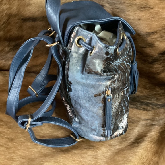 Karla Hanson Blue Backpack Convertible Handbag - Picture 3 of 11